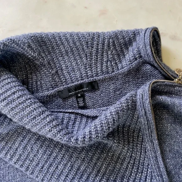 White House Black Market Sparkly Shimmer Zip Neck Dolman Sleeve Sweater - Picture 9 of 16